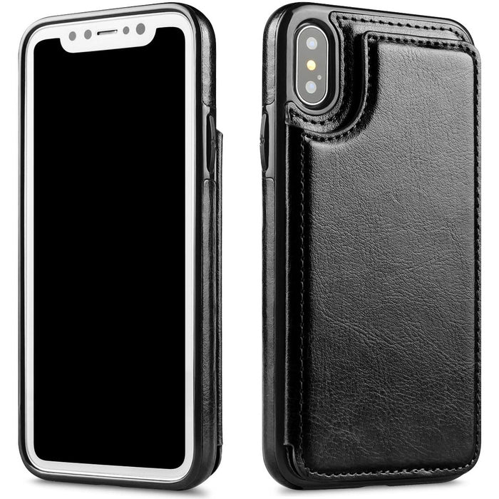 Samsung S10 Slim Fit Leather Wallet Case Card Slots Shockproof Folio Flip Protective Defender Shell