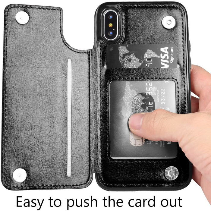 Samsung S10 Slim Fit Leather Wallet Case Card Slots Shockproof Folio Flip Protective Defender Shell