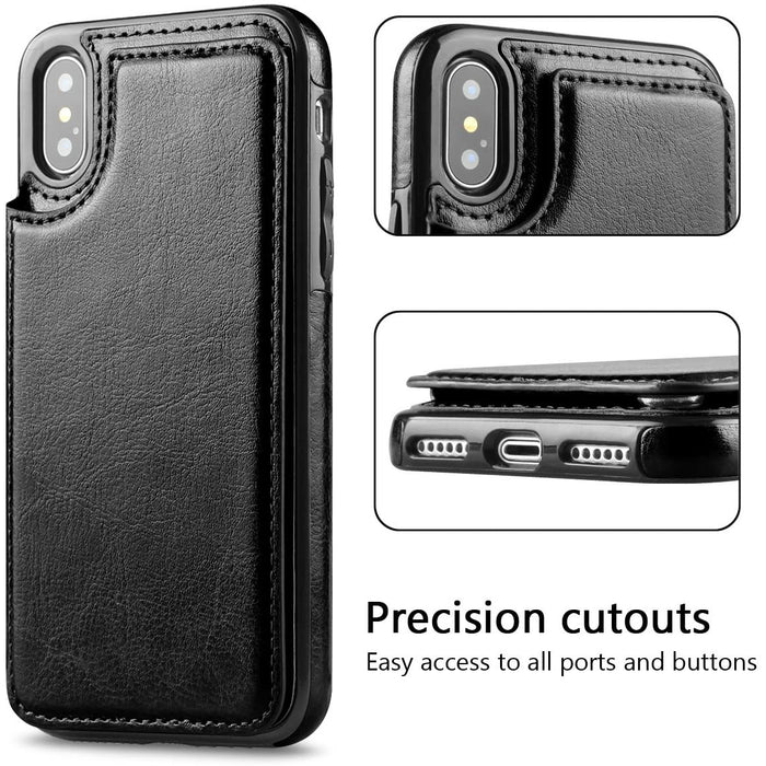 Samsung S10 Slim Fit Leather Wallet Case Card Slots Shockproof Folio Flip Protective Defender Shell